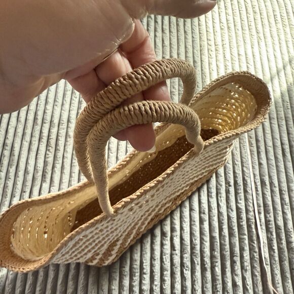 Straw Woven Large Double Handle Beach Picnic Tote Bag - Picture 6 of 9